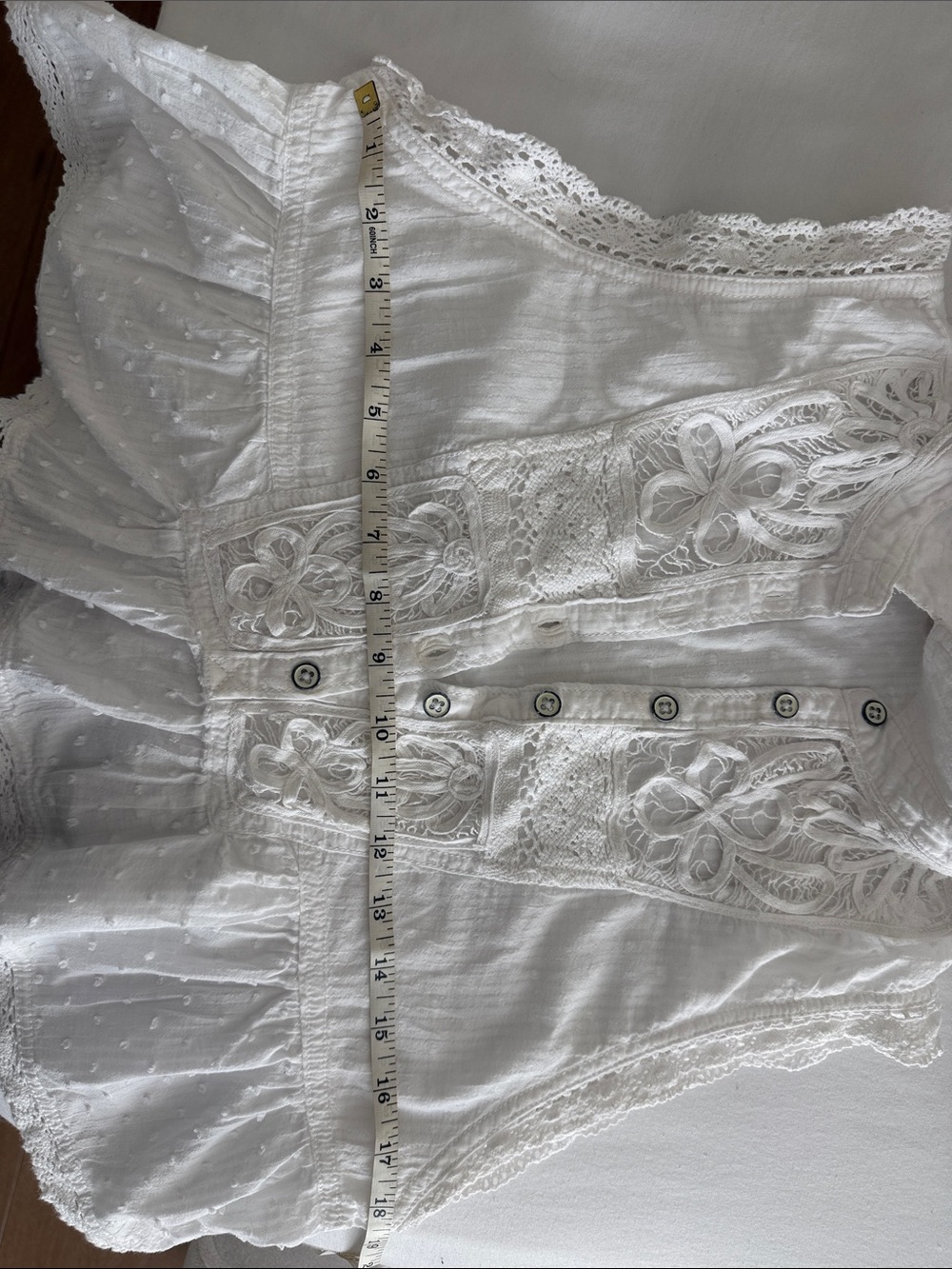Pilcro White Sleeveless Lace-Trim Peplum Camisole - Picture 5 of 5